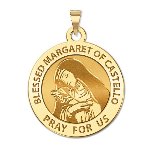 Saint Margaret Of Castello Round Religious Medal