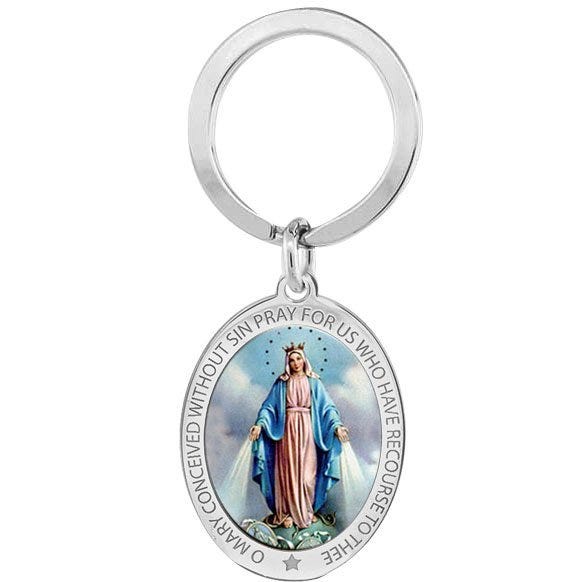 Stainless Steel Miraculous Medal Keychain