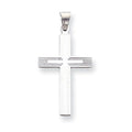 14K White Gold Solid Cross Pendant