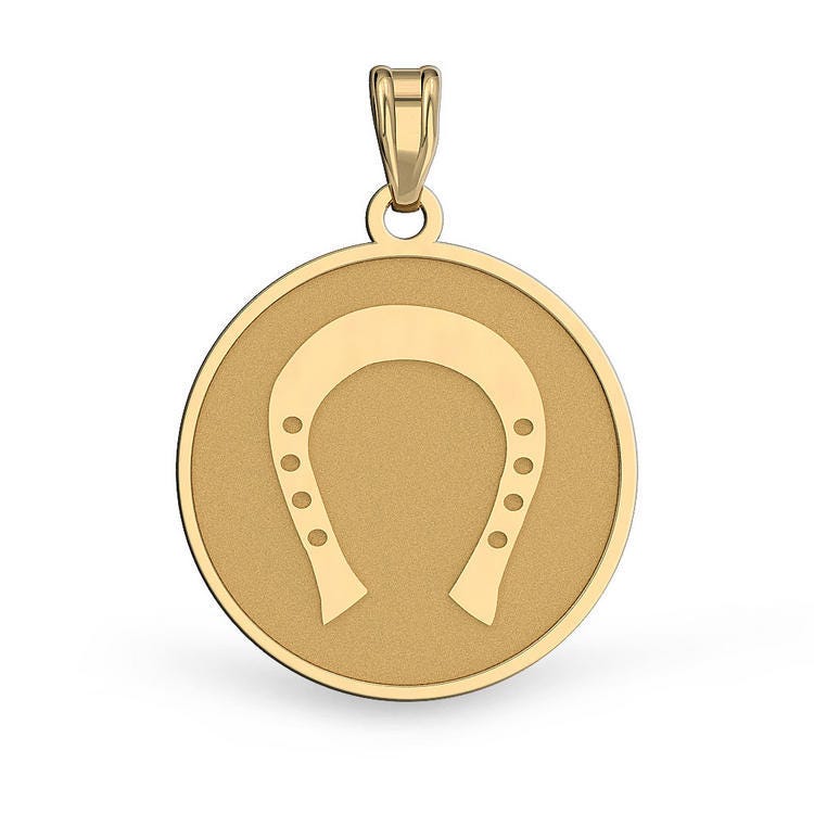Horseshoe Round Horse Jewlery Pendant