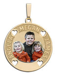 Round Pendant w/ Three Names Etched