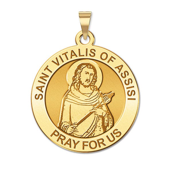 Saint Vitalis Of Assisi Round Religious Medal