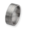 Titanium and Sterling Inlays Satin Approx. 0.31 Inch Wedding Band