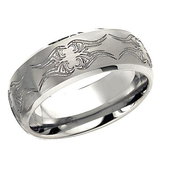 Tungsten Approx. 0.31 Inch Brushed and Polished Wedding Band