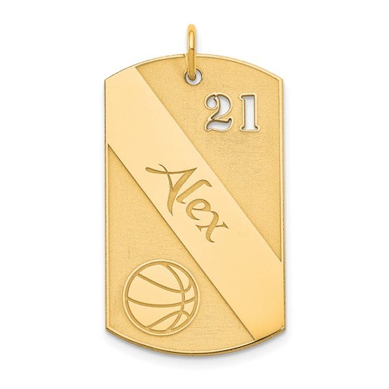 Personalized Basketball Dog Tag Charms