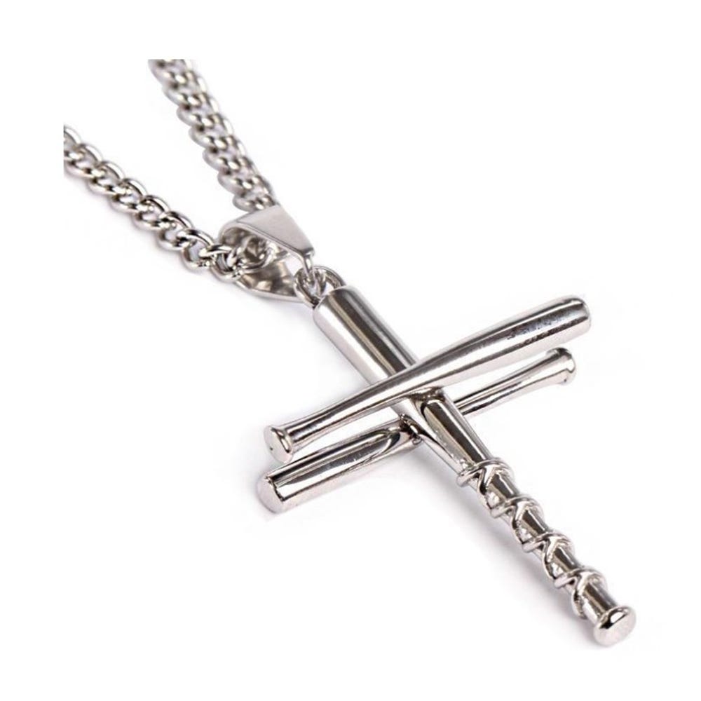 Baseball Bat Cross Pendant with 20 Inch Chain