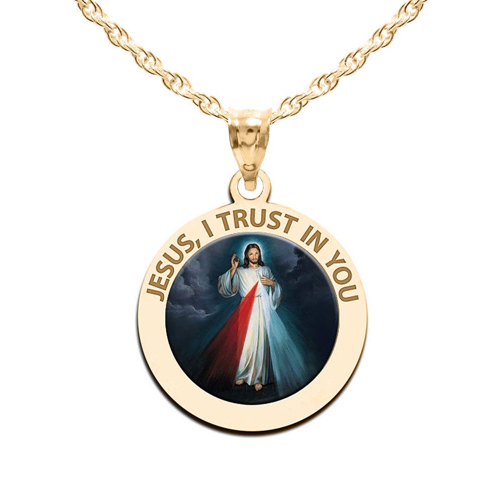 Divine Mercy Round Color Medal