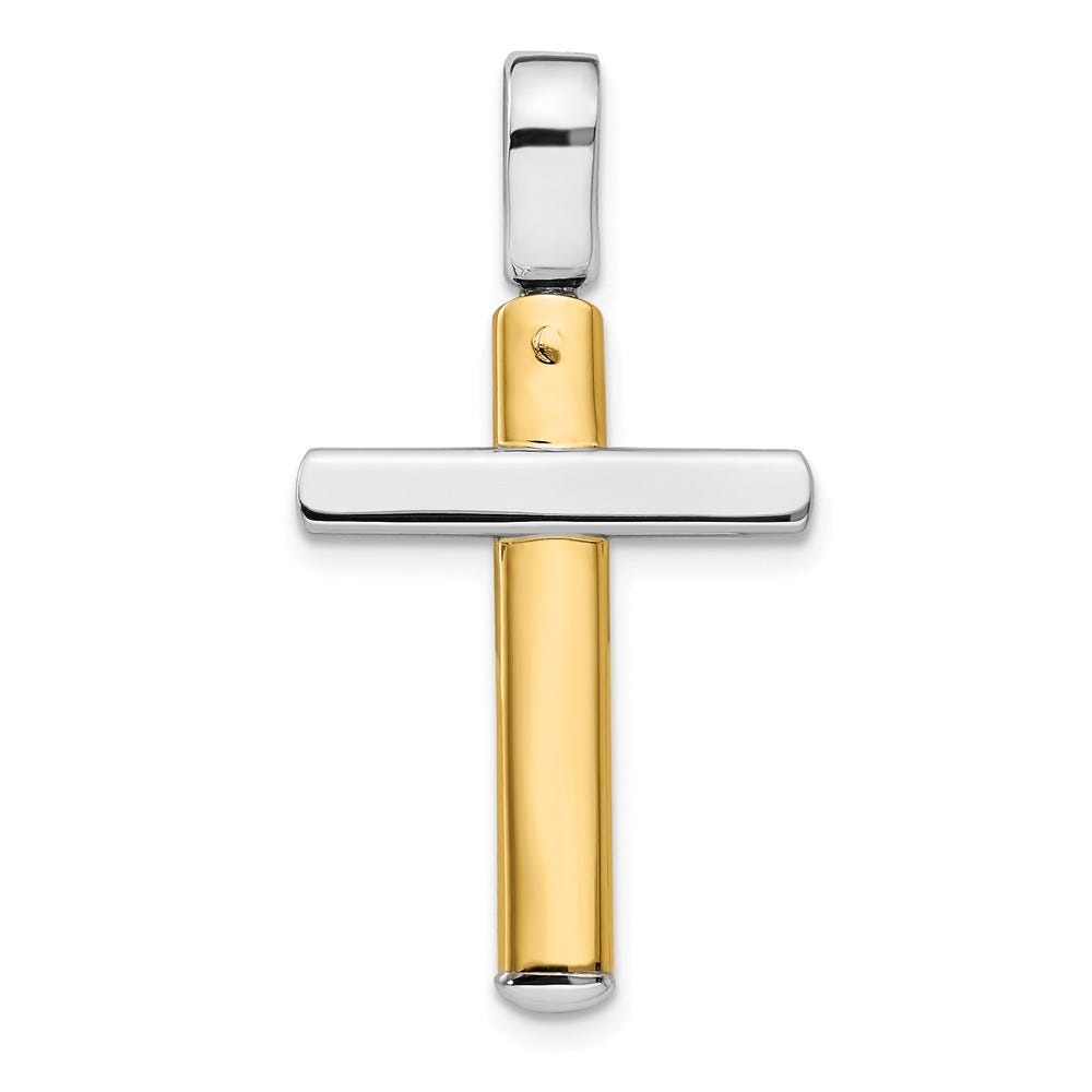 Leslie's 14K Two-Tone Polished Cross Pendant