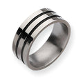 Titanium Enameled Grooved Flat Approx. 0.31 Inch Polished Wedding Band