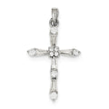 Cz Flower-Center Cross Pendant