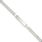 Custom Engraved Sterling Silver Children's Anchor Link ID Bracelet