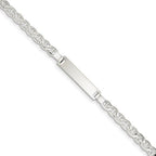 Custom Engraved Sterling Silver Children's Anchor Link ID Bracelet