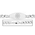 Sterling Silver Men's Curb Link Medical ID Bracelet