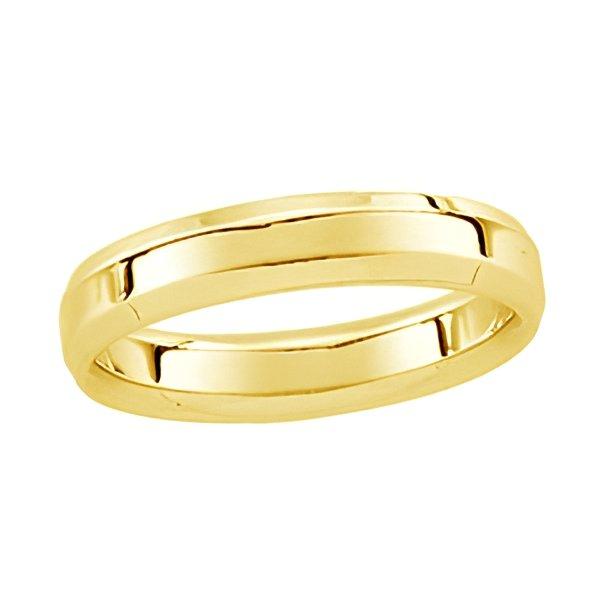 14K Yellow Gold Approx. 0.20 Inch Beveled Edge Wedding Band