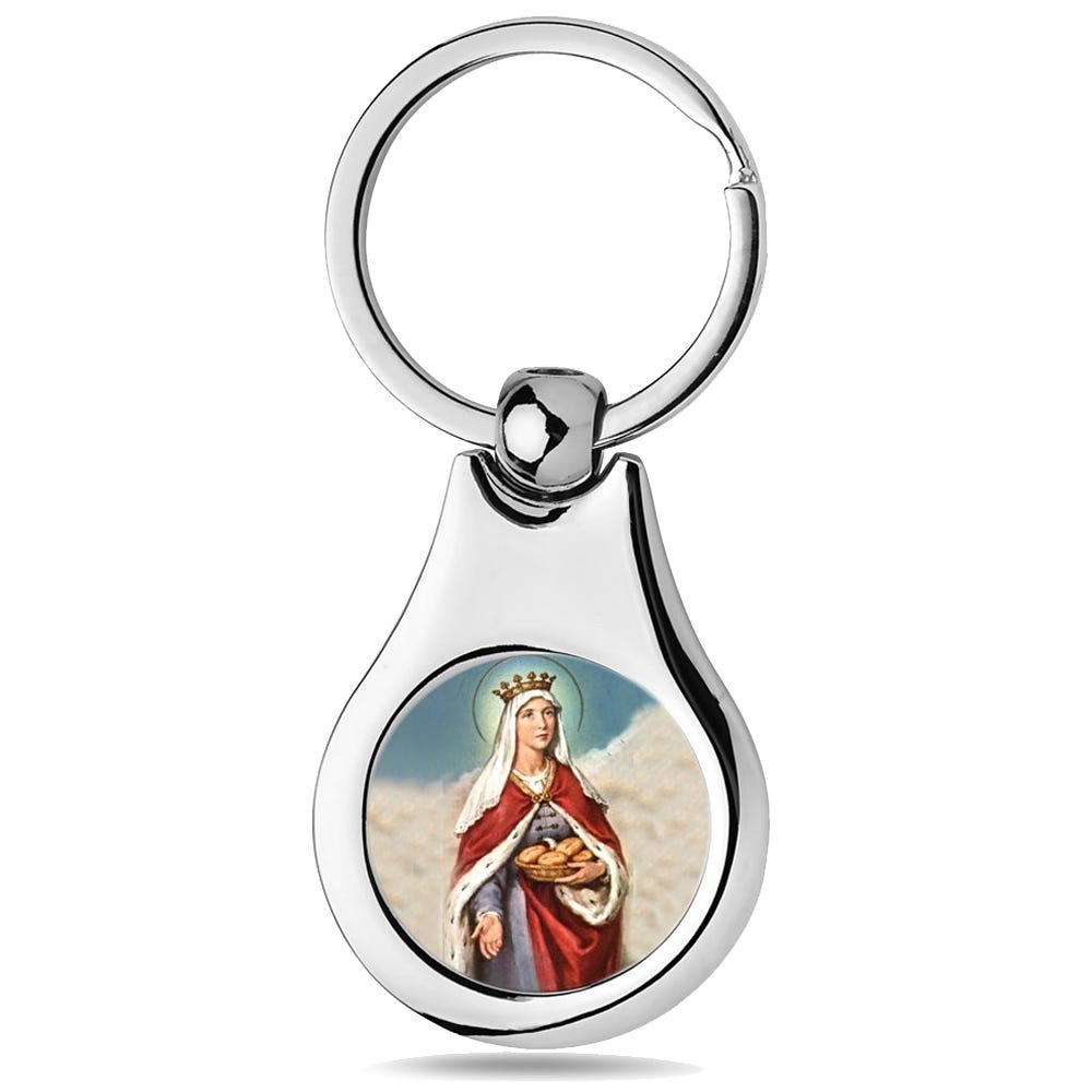 Stainless Steel Color Saint Elizabeth of Hungary Keychain