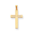 Solid Cross Pendant In 14K Yellow Gold