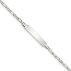 Custom Engraved Sterling Silver Children's Figaro Link ID Bracelet