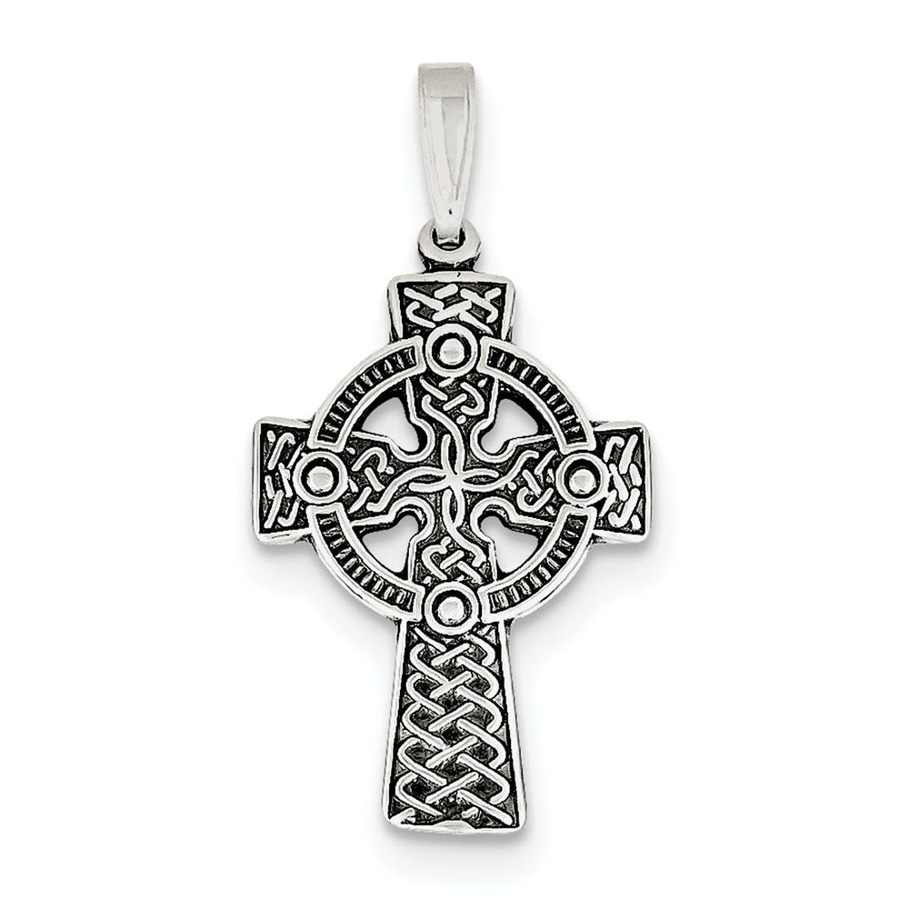 Antiqued Celtic Knotwork Cross Pendant