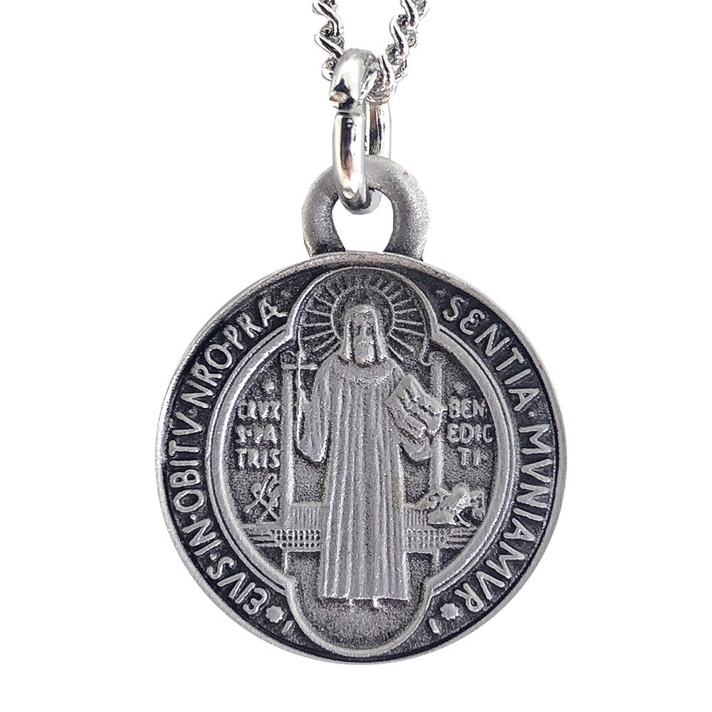 Saint Benedict Medal With 18 Inch Curb Chain