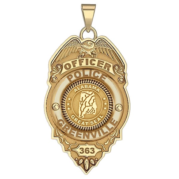 Personalized Greenville Alabama Police Badge with Your Rank, Number & Department