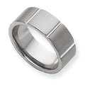 Tungsten Beveled Edge Approx. 0.31 Inch Brushed and Polished Wedding Band