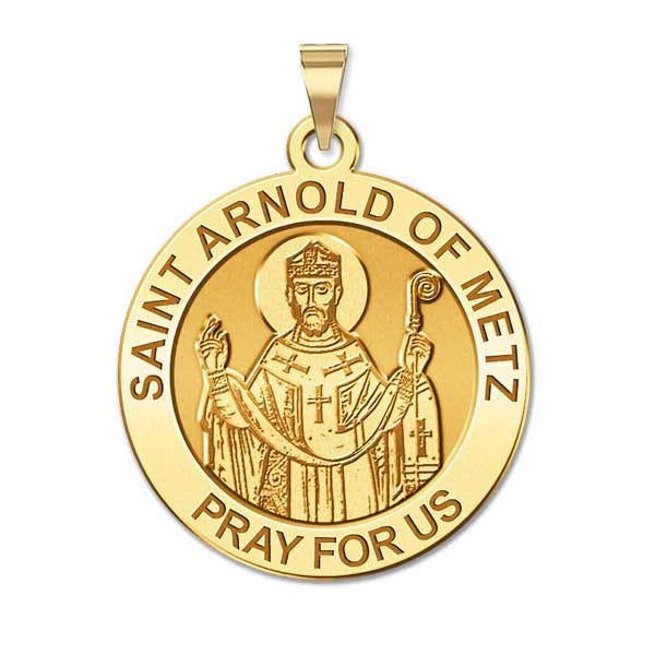 Saint Arnold of Metz Round Religious Medal