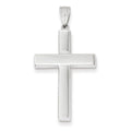 14K White Gold Polished Hollow Cross Pendant