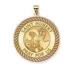 Saint Hubert Round Rope Border Religious Medal