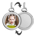 Sterling Silver Open Face Photo Pendant with Engravable Back