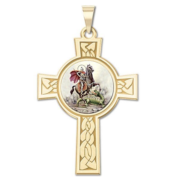 Saint George Cross Religious Medal "Color