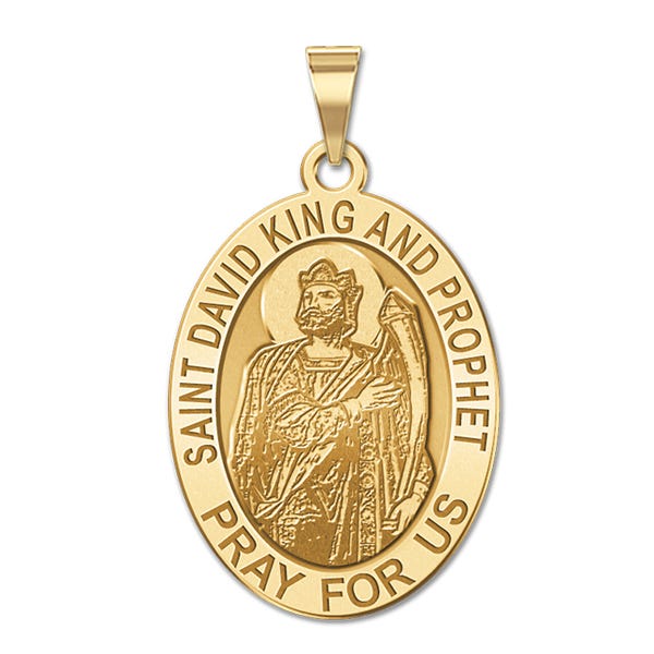 Saint David The King And Prophet Religious Medal - Oval