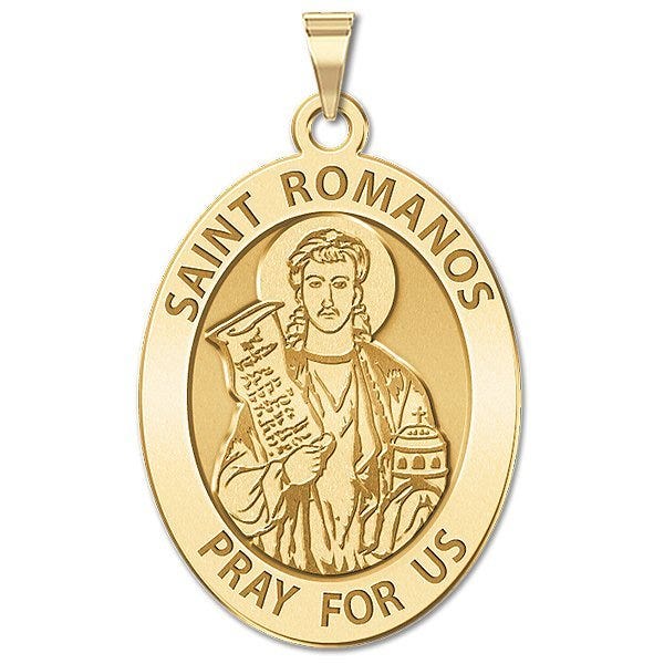 Saint Romanos Religious Medal Oval