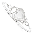 Sterling Silver Heart Locket Bangle Bracelet