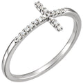 085 Ctw Diamond Sideways Cross Ring