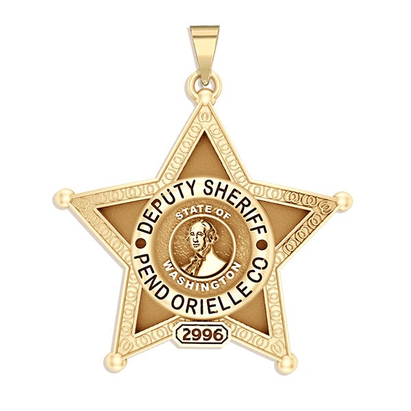 Personalized Pend Oreille Washington Sheriff Badge with Rank and Number