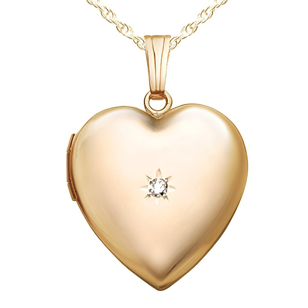 Diamond Heart Photo Locket