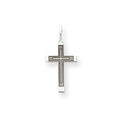 Laser Designed Inset-Outline Cross Charm
