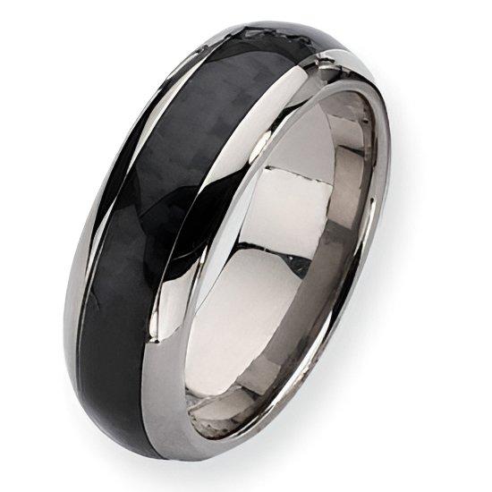 Titanium Carbon Fiber Approx. 0.31 Inch Polished Band