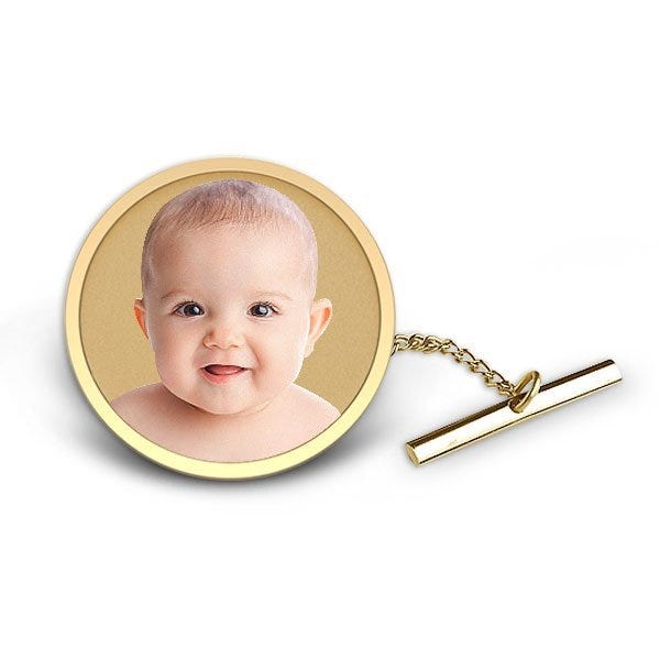 Photo Engraved Round Tie Tac