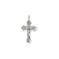 14K White Gold Diamond Cut Crucifix Charm
