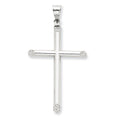 14K White Gold Hollow Textured-Tips Cross Pendant