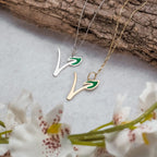 Vegan Enameled Necklace with Chain