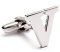 Genuine Sterling Silver Letter "V" Cufflinks