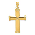 Polished Latin Cross Pendant with Ribbed Ends