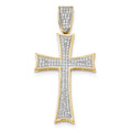 14K Micro Pavé Cz Large Cross Pendant