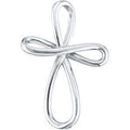 14K White Gold Fashion Cross