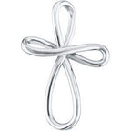 14K White Gold Fashion Cross