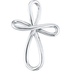 14K White Gold Fashion Cross