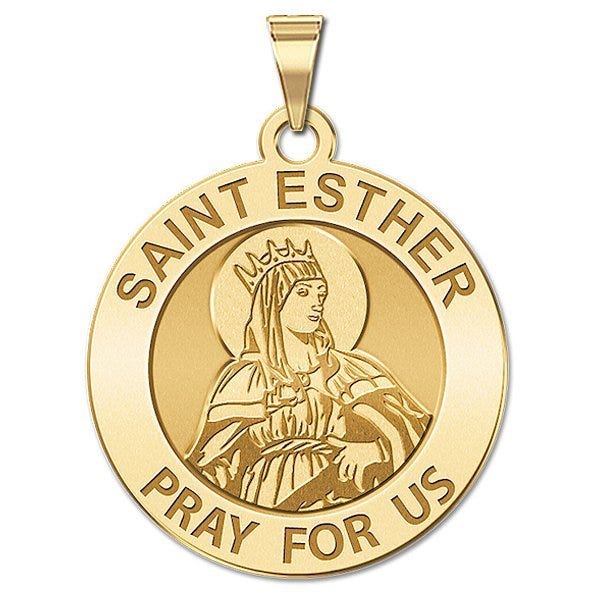 Saint Esther Round Religious Round Medal