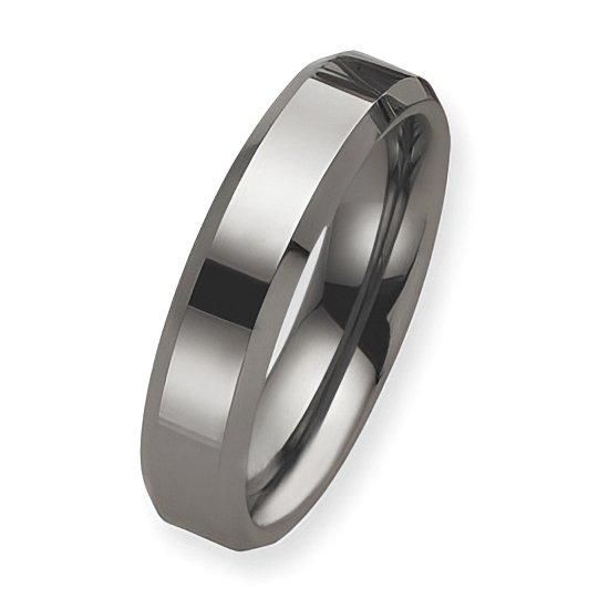 Tungsten Beveled Edge Approx. 0.24 Inch Polished Wedding Band
